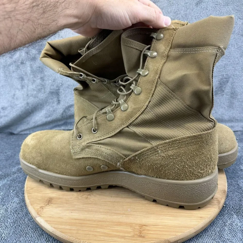 McRae Footwear Boots Mens Size 11.5R Brown Suede Combat Military Vibram Lace Up